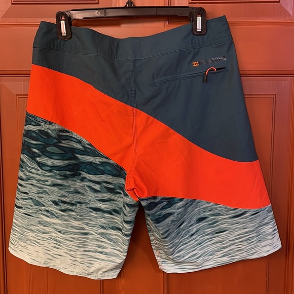 Billabong Platinum X Boardshorts Swim Trunks M100EPUX Orange Green Teal 31 - Picture 3 of 4
